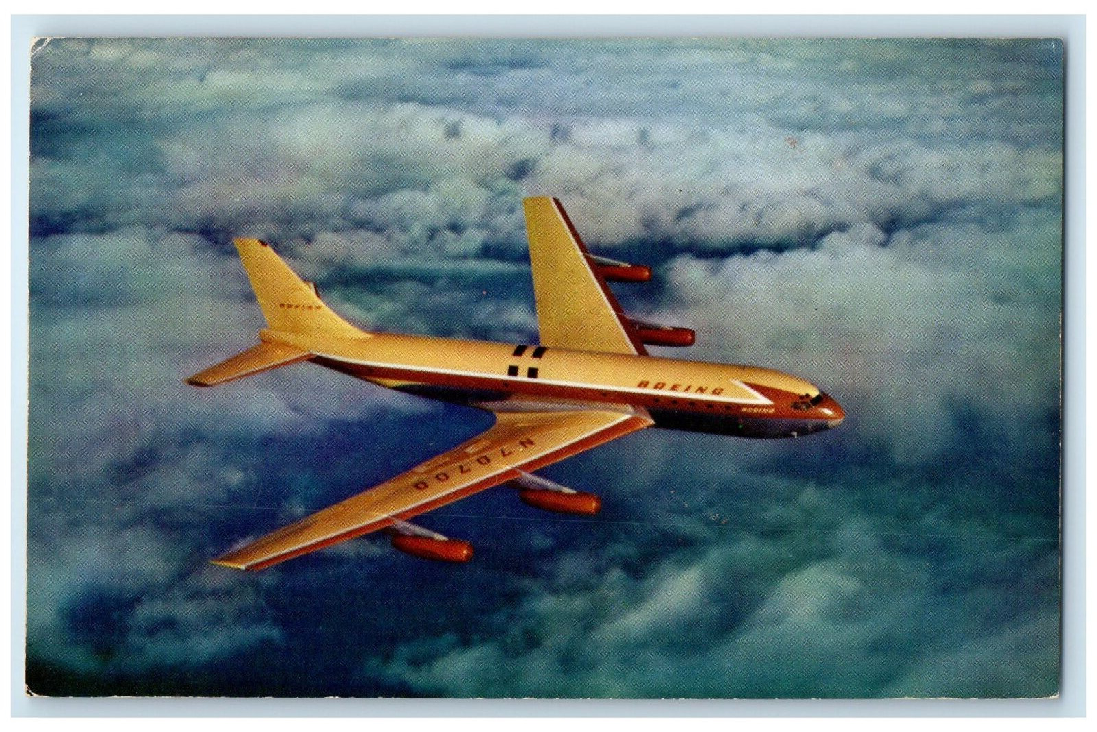 c1960's Boeing 707 Jet Tanker Transport Seattle Washington WA Trees Postcard