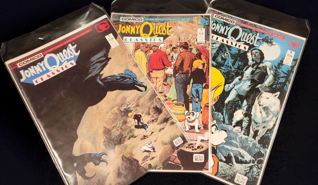 Johnny Quest Classics Comico Collectors Series Issues 1,2,3,  1987, Boarded
