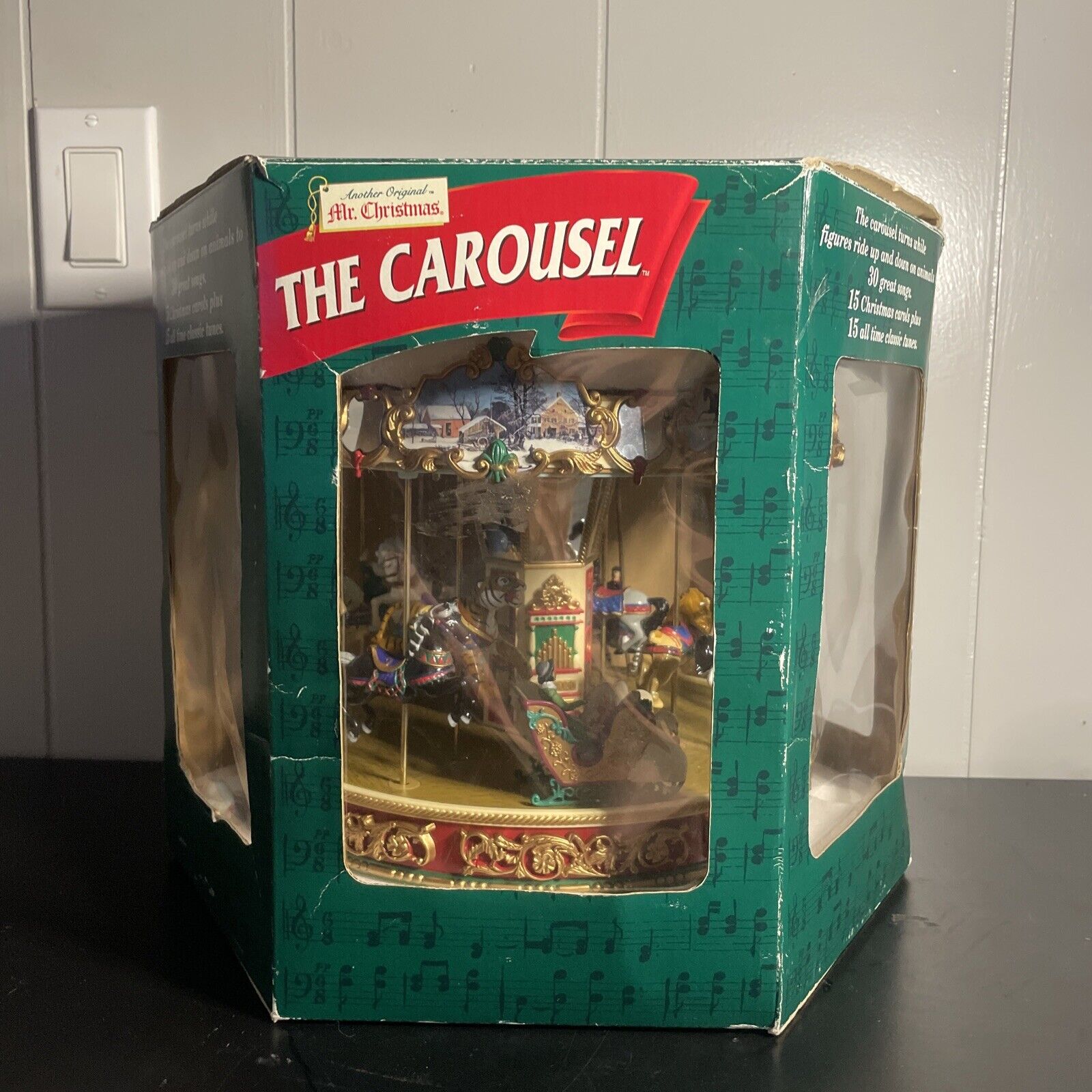 Vtg 1997 Mr. Christmas THE CAROUSEL Rotates And Music Plays WORKS