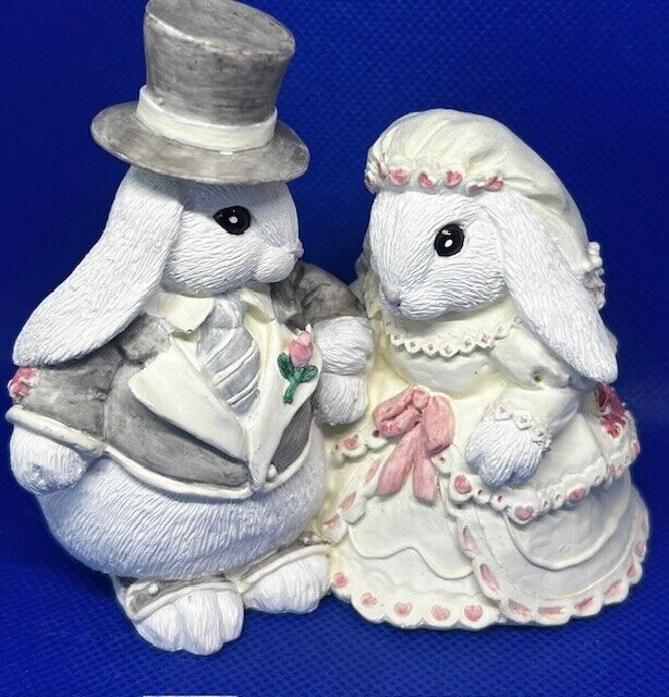 Vintage Patchville Bunnies Easter Rabbit Harvey & Harriet Bunny Wedding Figurine