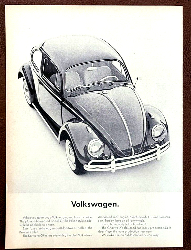 Volkswagen Beetle Original 1964 Vintage Print Ad
