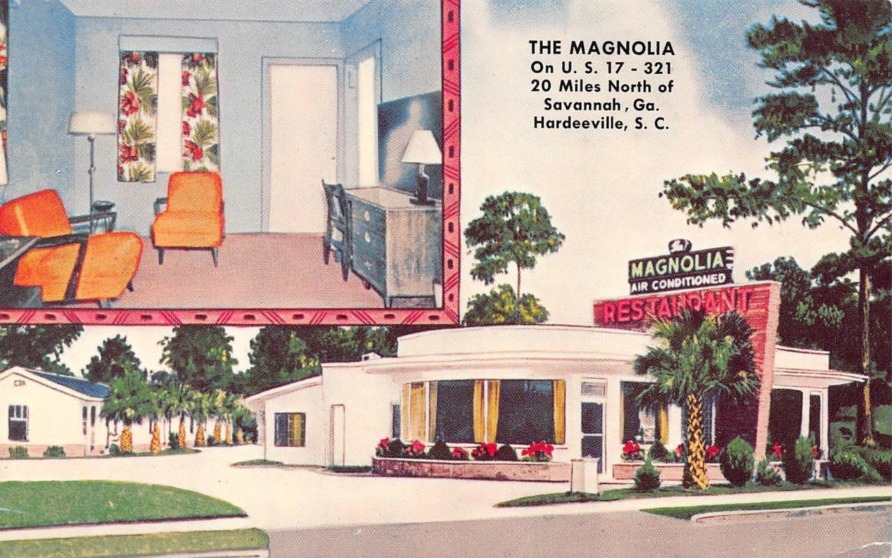 Hardeeville, SC South Carolina MAGNOLIA MOTEL Room View ROADSIDE Chrome Postcard