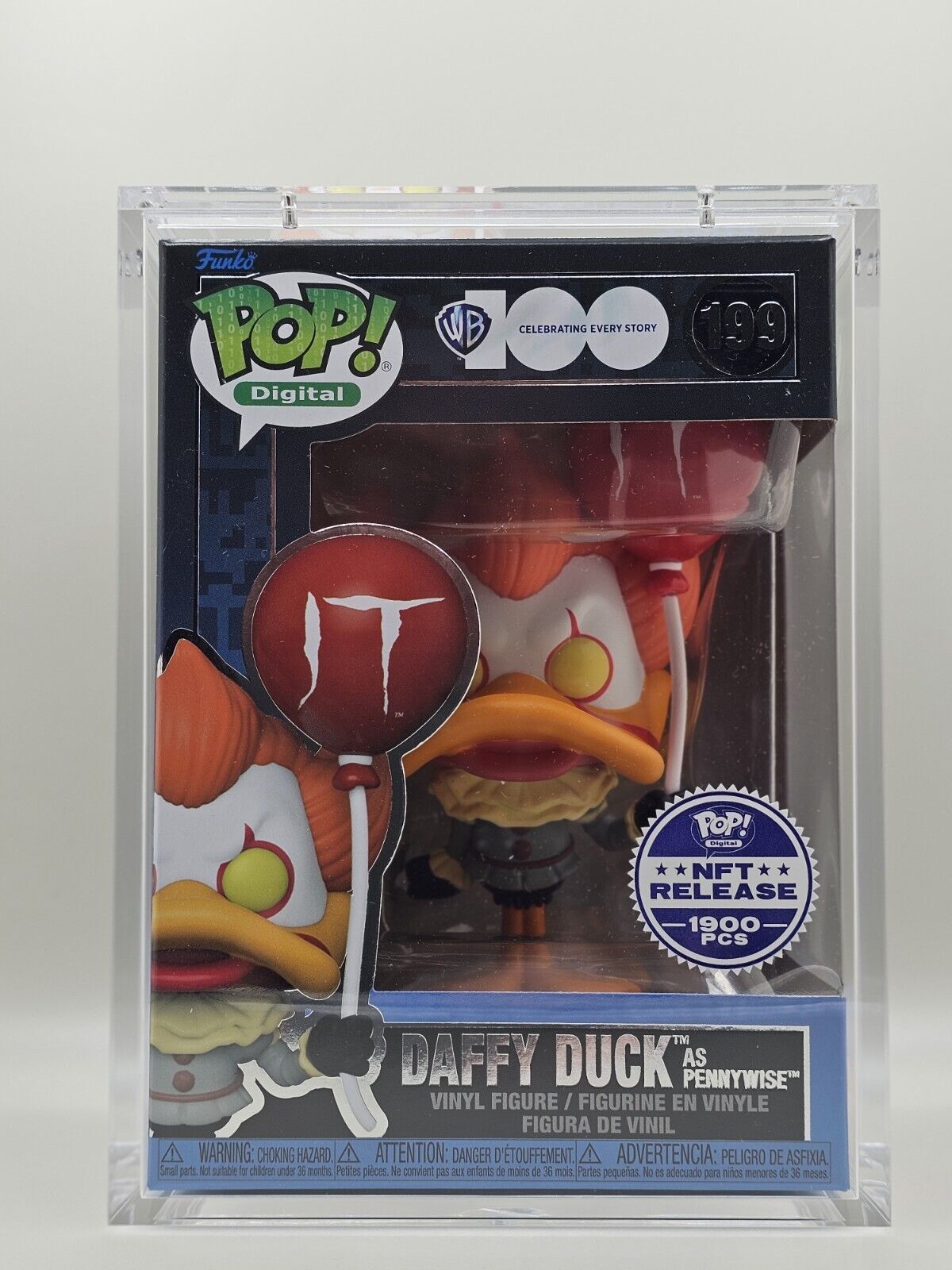 Funko Pop Digital #199 WB 100 Daffy Duck As Pennywise IT Royalty LE 1900 +Armor