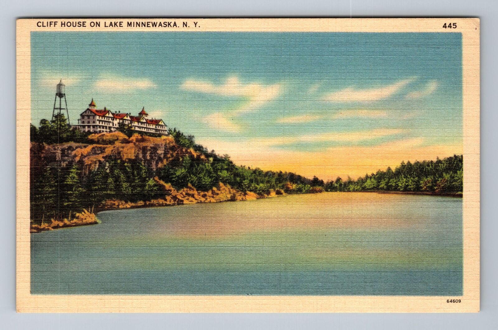 Lake Minnewaska NY-New York, Cliff House, Water Tower, c1946, Vintage Postcard