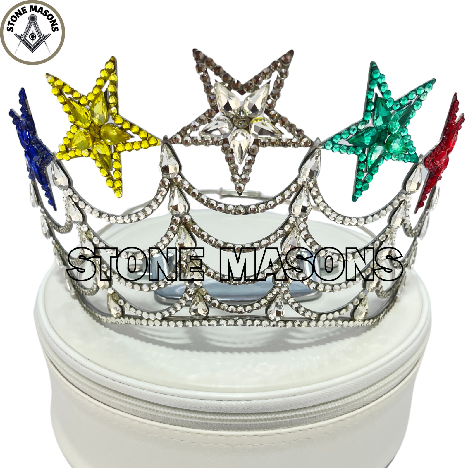 Masonic OES 5-Star Tall Crown Most liked Style Adjustable Fitting with Case.