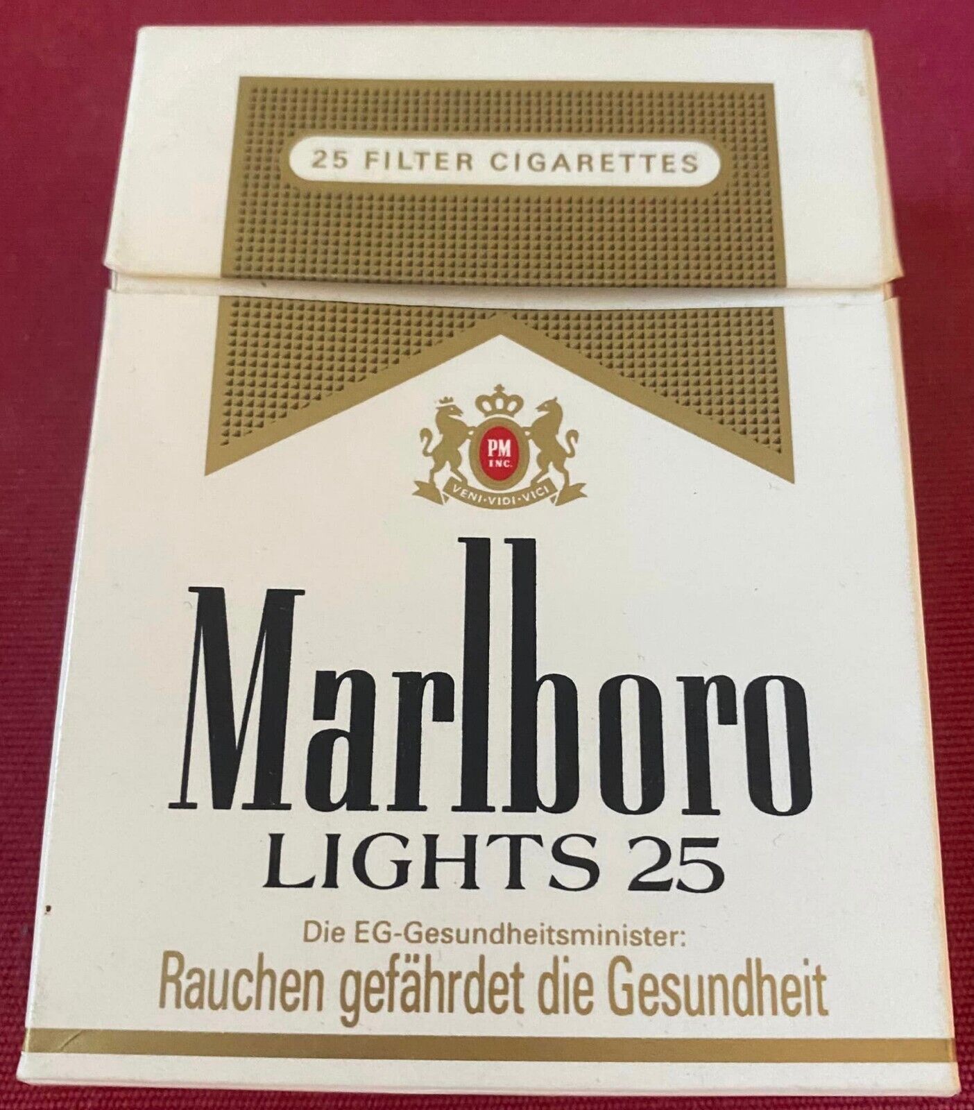 Vintage Marlboro Ligts 25 Cigarette Cigarettes Cigarette Paper Box Empty