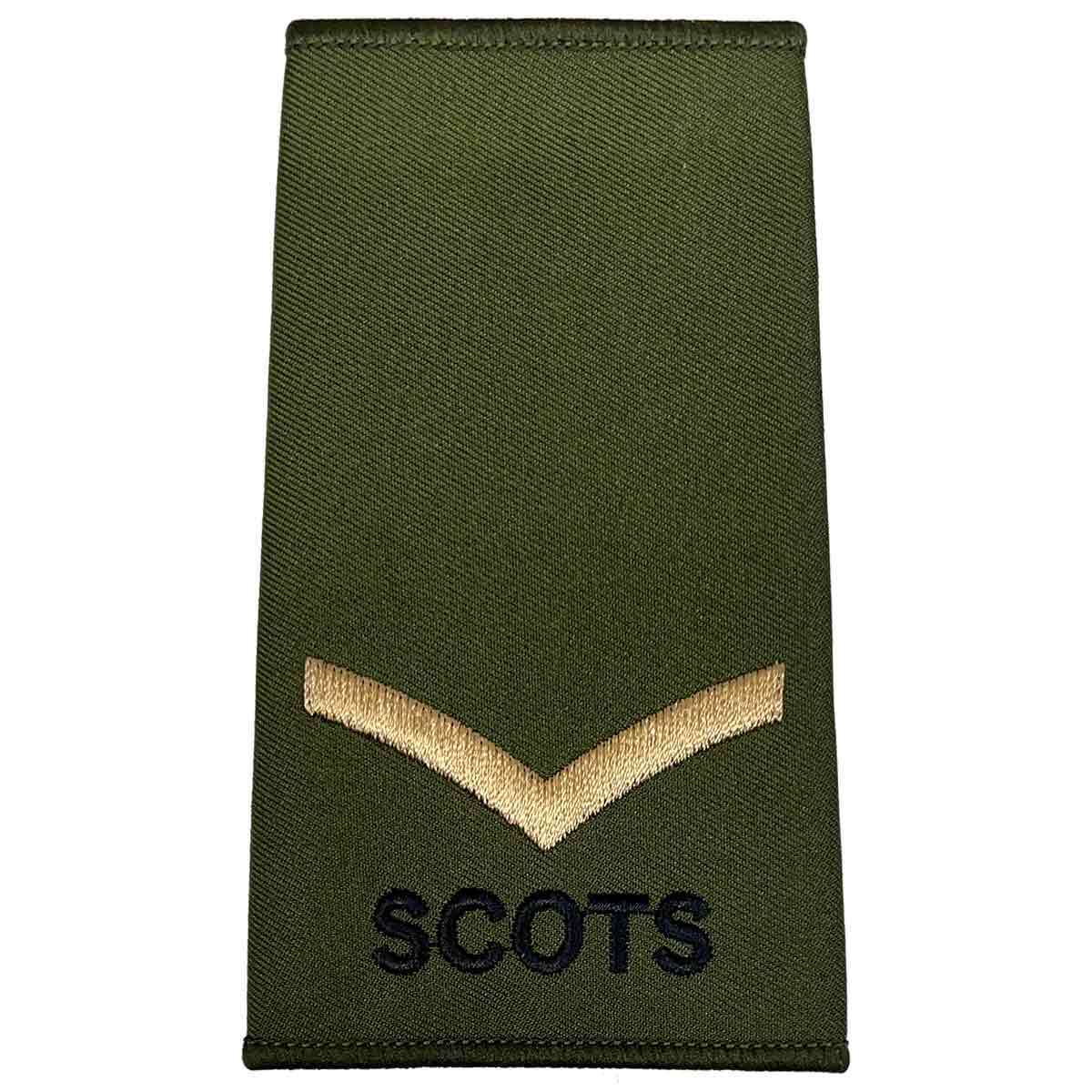 Royal Regiment of Scotland (SCOTS) Olive Rank Slide (PAIR) Gold Embroidery 