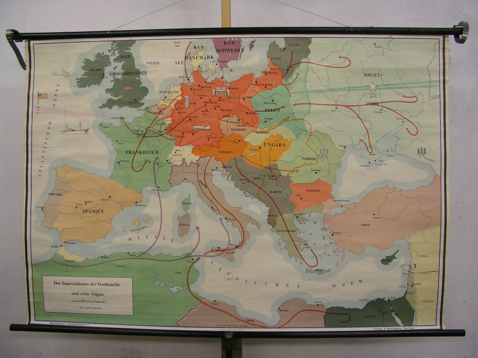 Schulwandkarte Role Map Wall Map School Map Greater Germany War 138x95 Card
