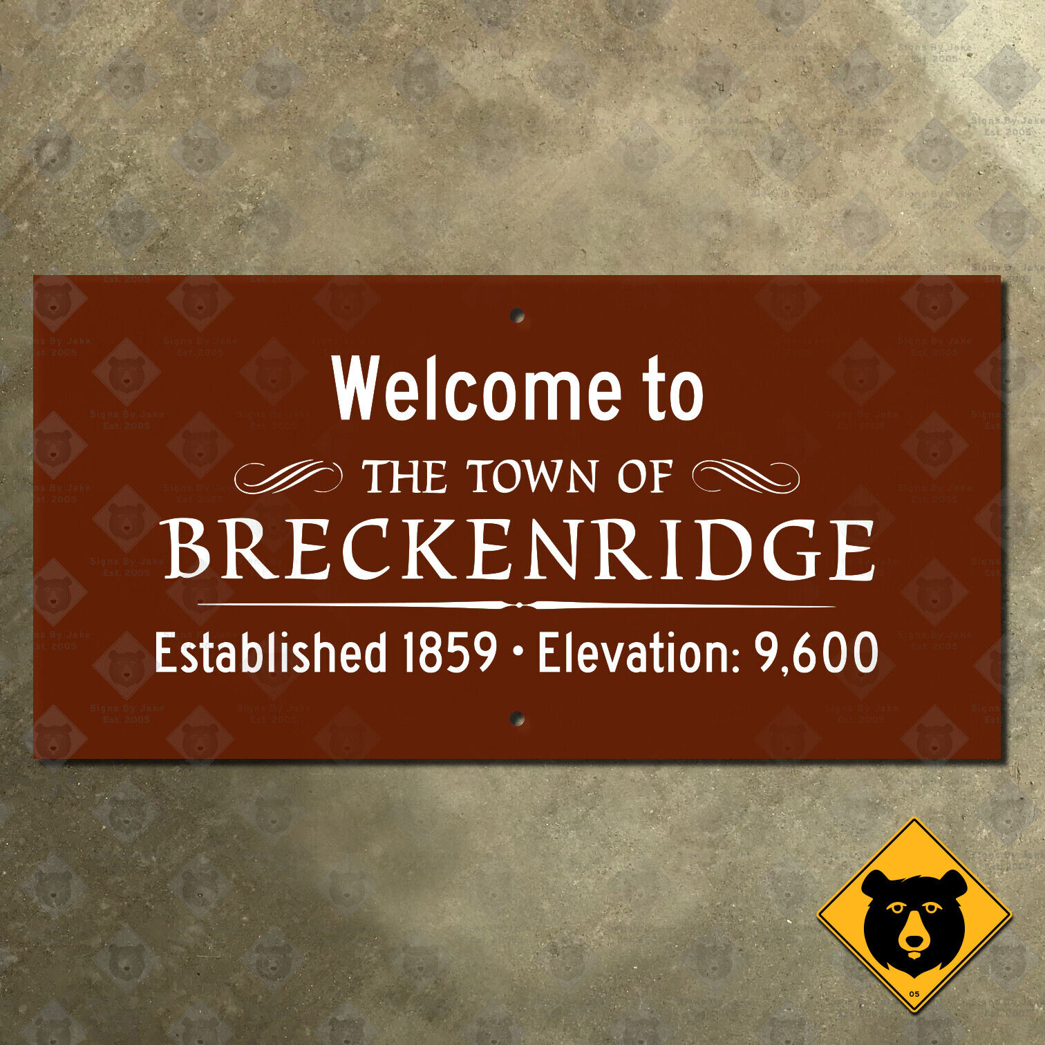 Breckenridge Colorado town city limit welcome sign est 1859 elevation 9600 16x8