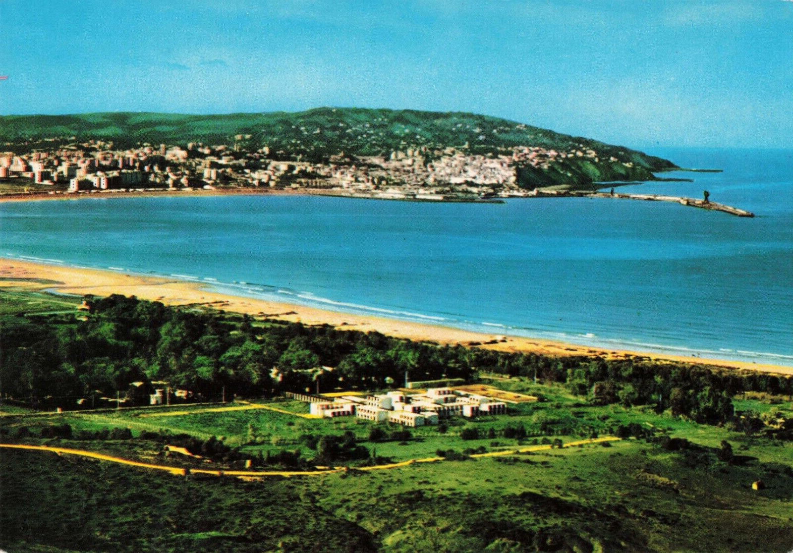Tanger/Tangier Morocco, Aerial View of the City & Bay, Vintage Postcard