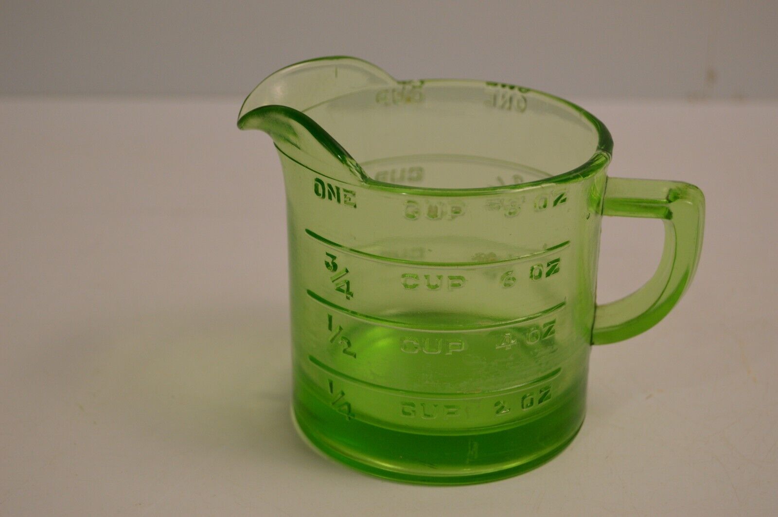 Vintage Uranium Measuring Cup Glass GLOWS Collectible Kitchen Decor