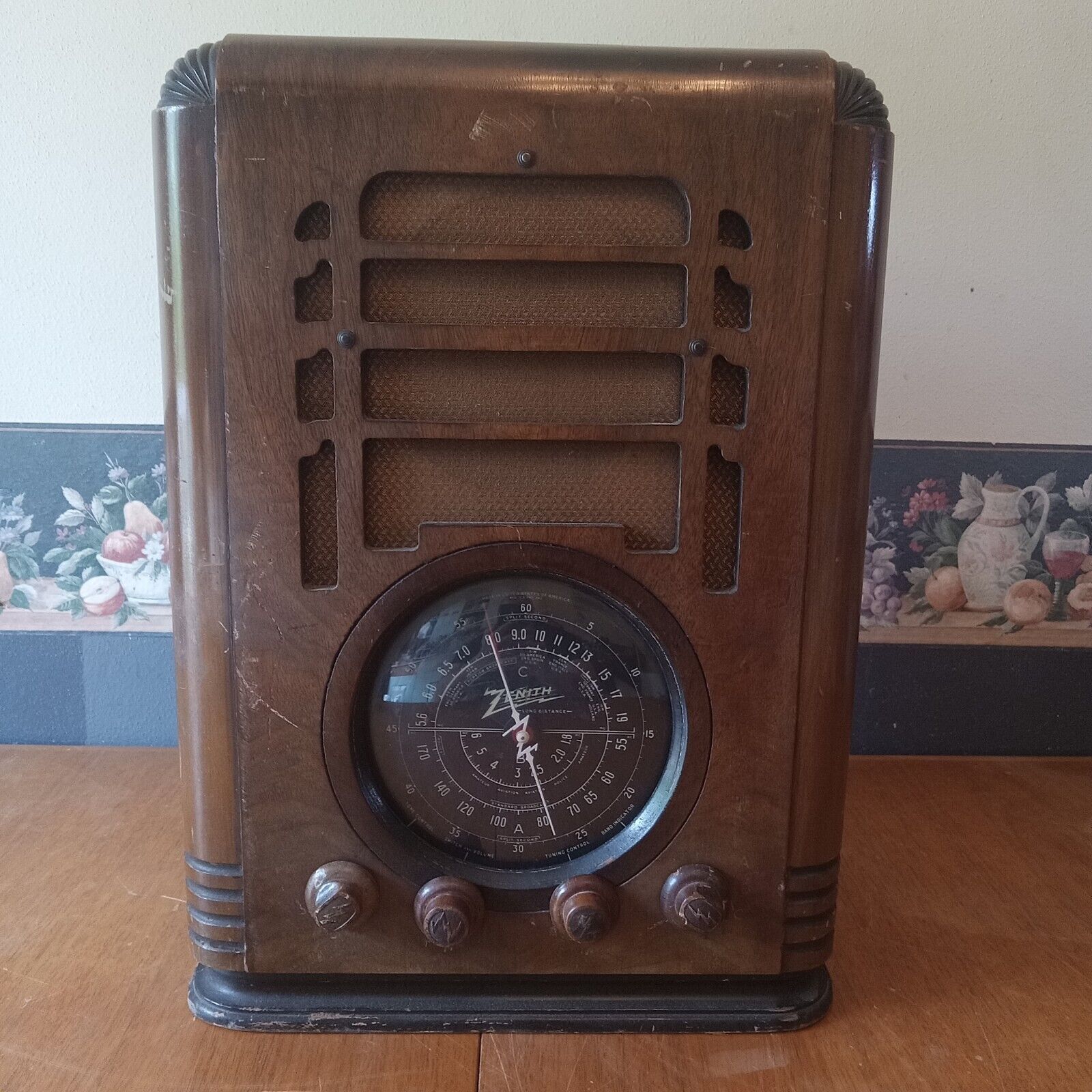 Vintage Old Antique 1930s Zenith Radio Original Cabinet Depression Era 5-S-127A