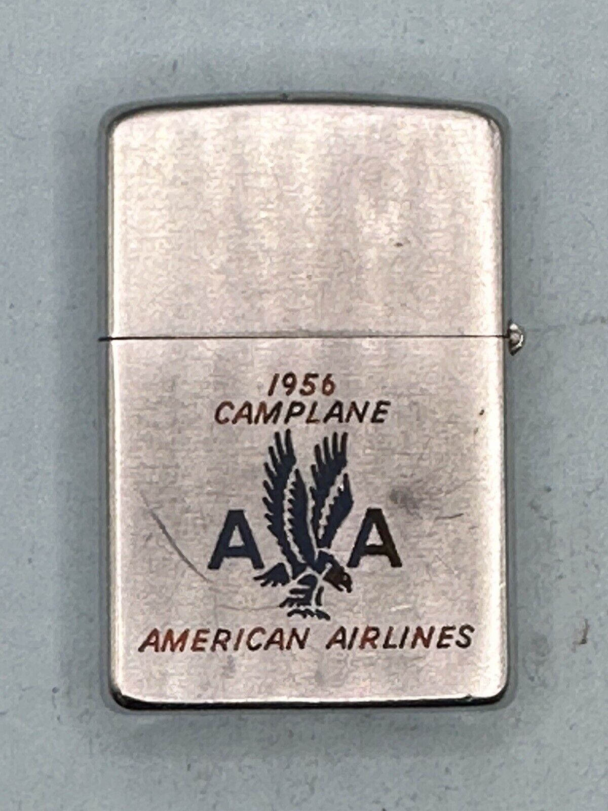 Vintage 1958 American Airlines 1956 Camplane Chrome Zippo Lighter