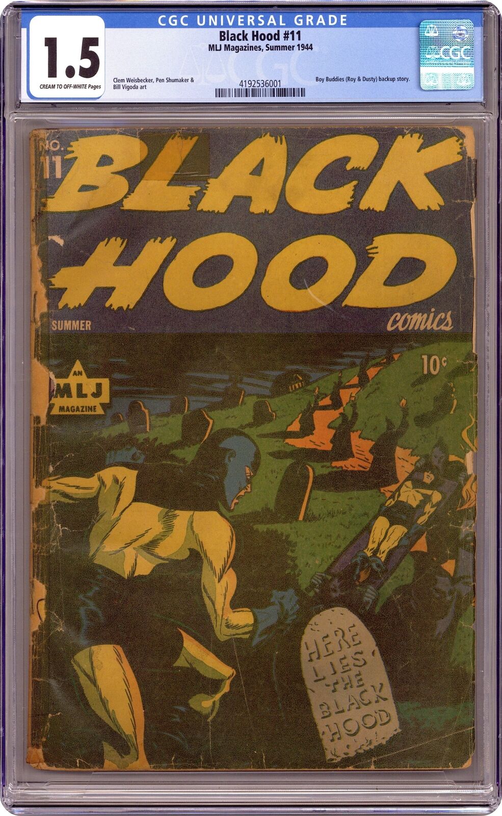 Black Hood Comics #11 CGC 1.5 1944 4192536001
