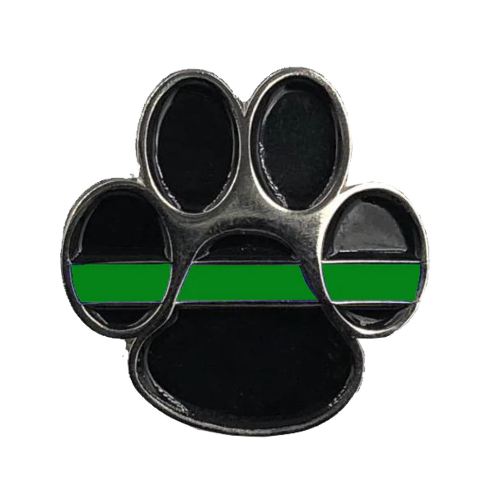 K9 Paw Thin Green Line Canine Lapel Pin Police Deputy Sheriff Border Patrol Mili