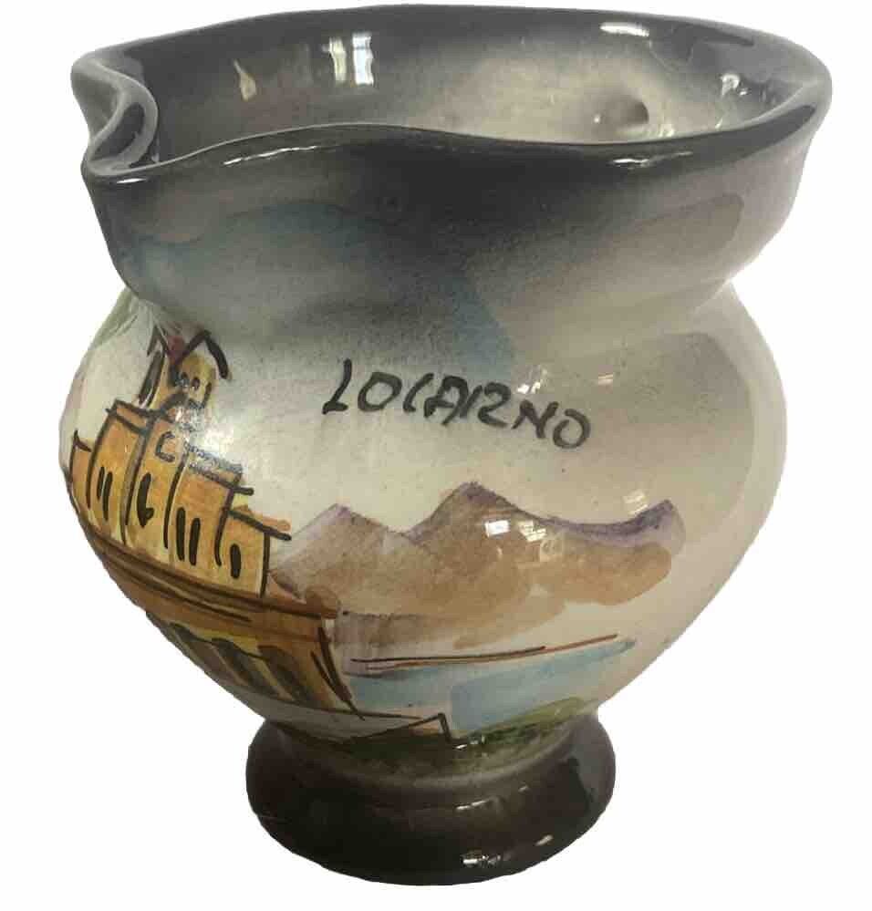 Handgemalt Creamer Pitcher Porcelain Hand Painted Locarno Scene