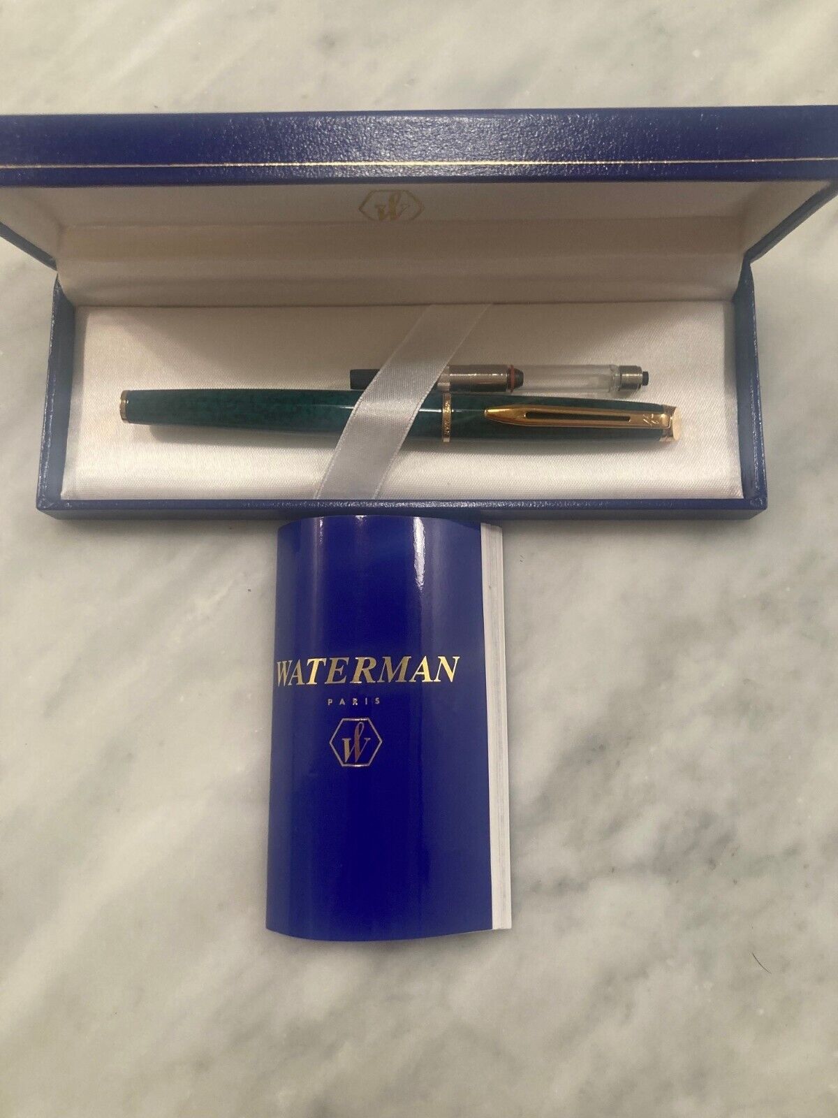 Vintage Waterman Rhapsody Le Man 200 Mineral Green Fountain Pen 18K Gold Nib