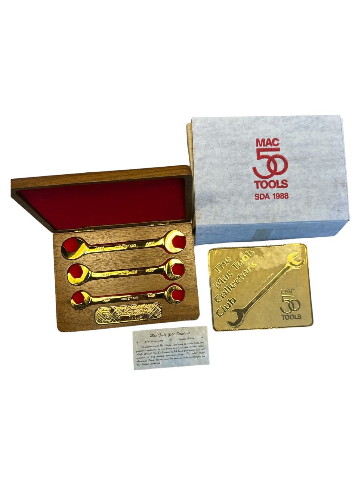 Mac Tools SDA 1988 3 Offset Wrench Set 24k Gold Plated Limited Edition #01684