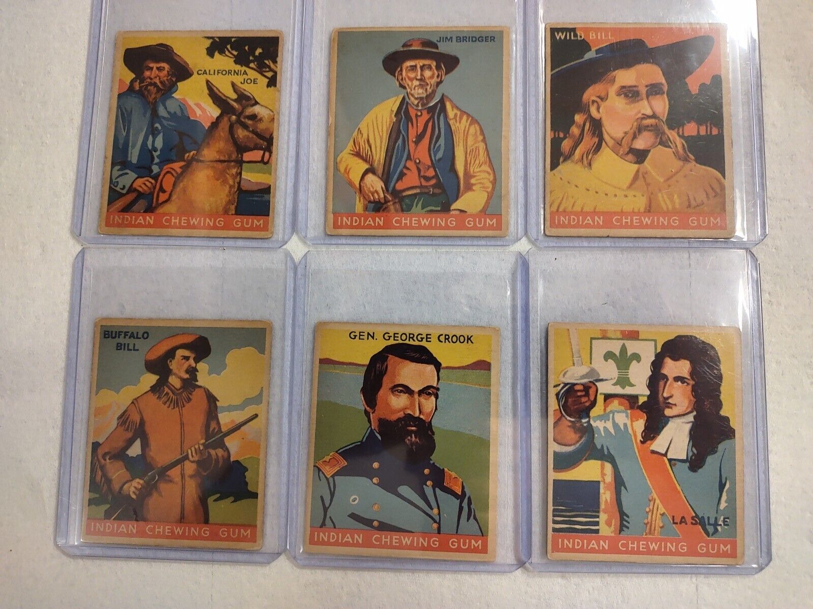 1933 Goudey Indian Gum  Card Lot Of 6 Cards Numbers 51,54,59,60,62 64 Two B Bill