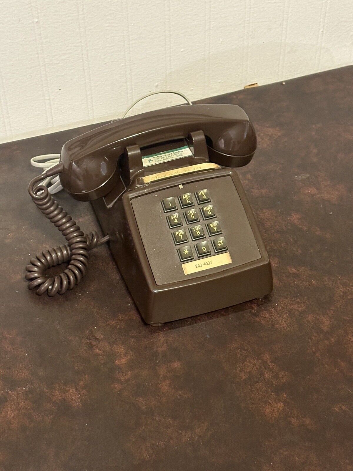 Vintage Northern Push Button Desk Phone, Brown Tone Works