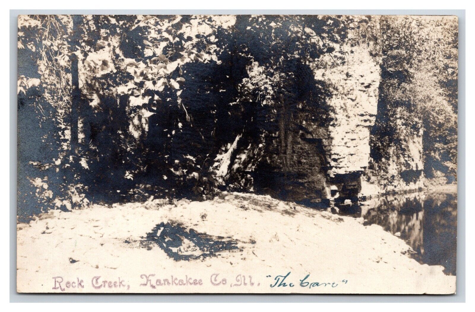 RPPC The Grave on Rock Creek Kankakee Illinois IL 1908 Postcard T1
