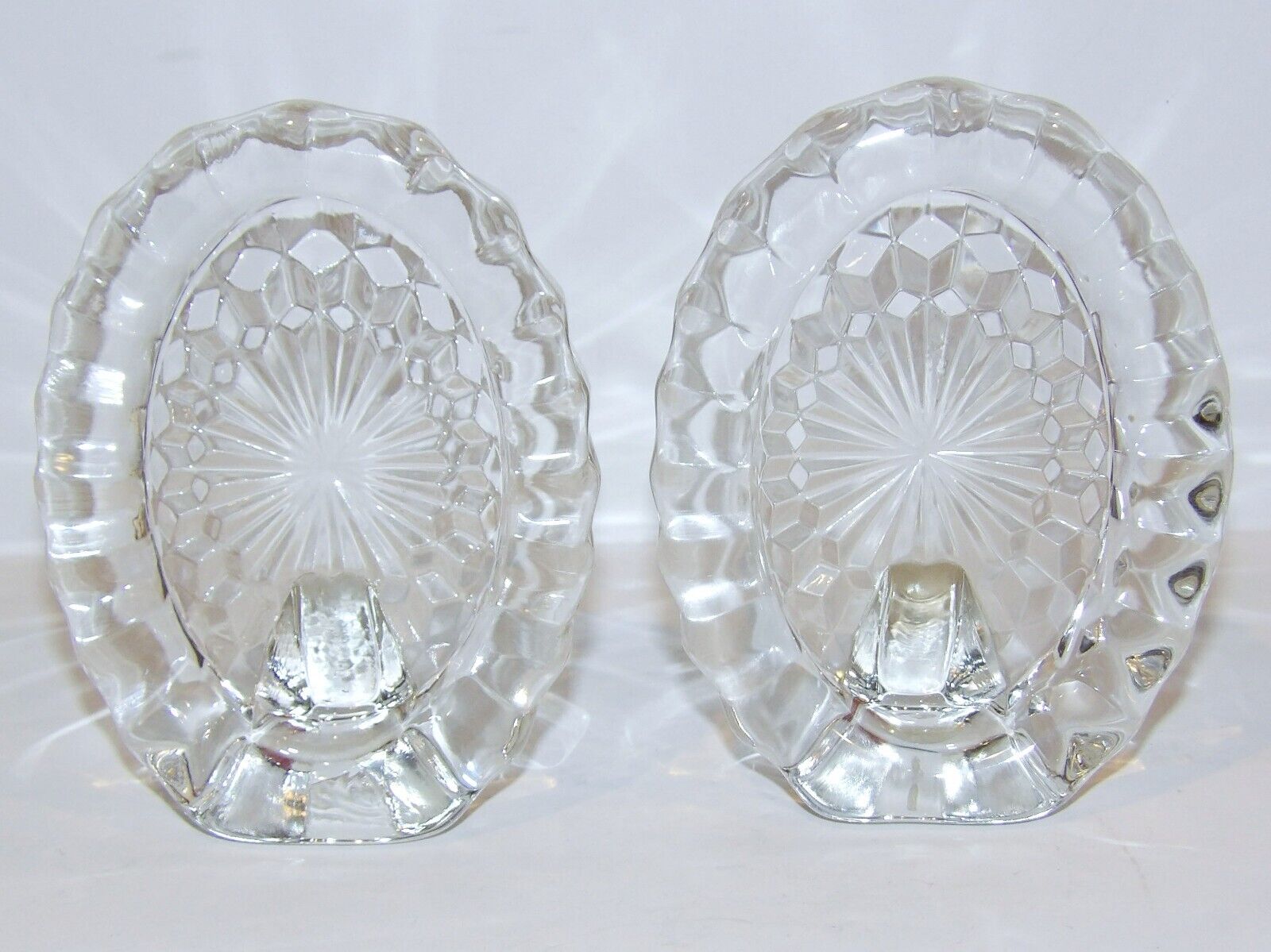 LOVELY PAIR OF VINTAGE FOSTORIA GLASS AMERICAN 4\