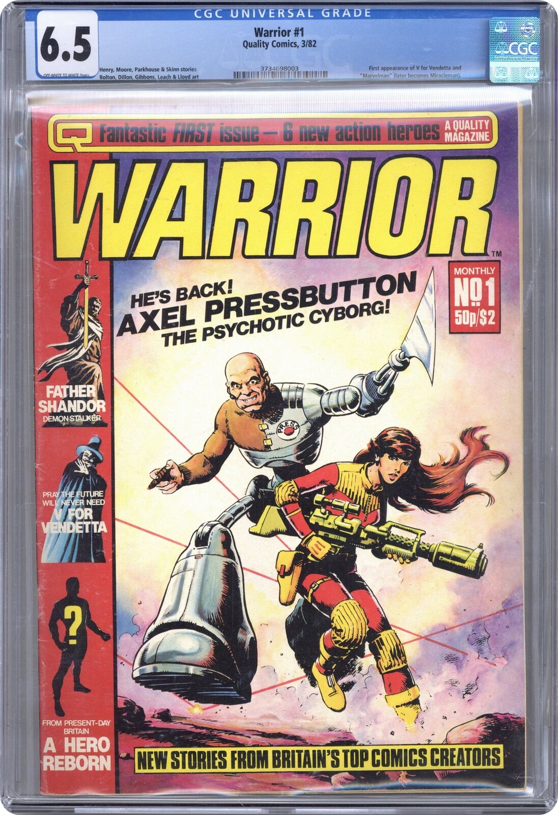 Warrior UK #1 CGC 6.5 1982 3734698003 1st app. Alan Moore's MarvelMan