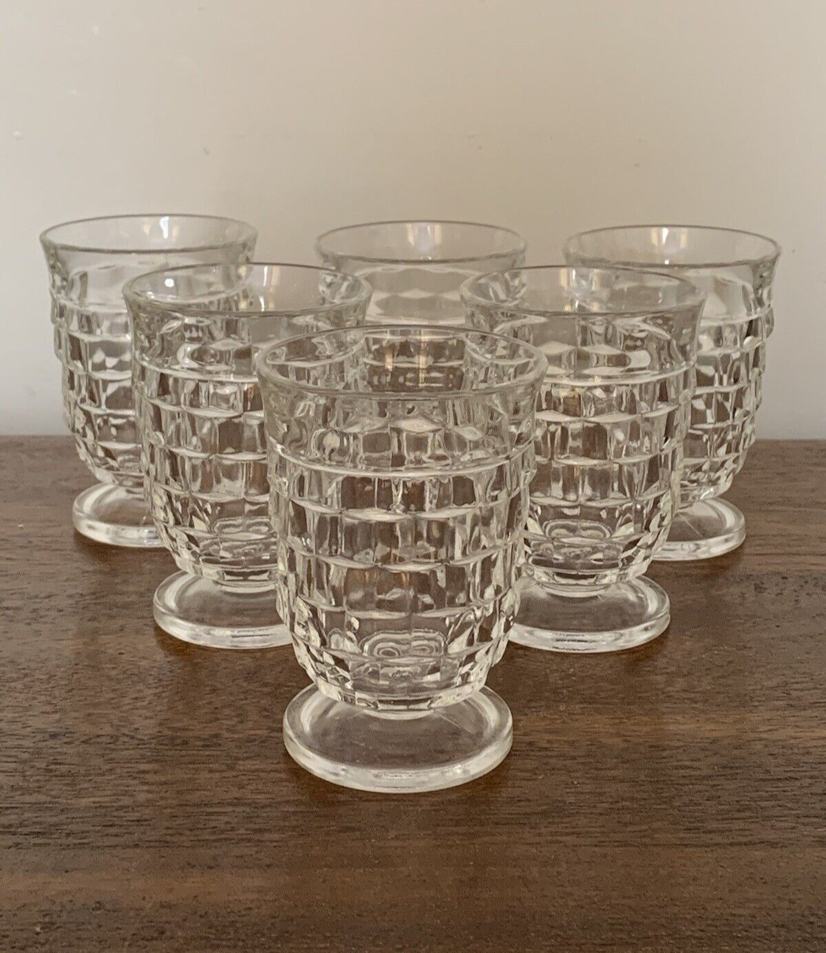 Colony Glass Whitehall Clear Juice Glass SET OF 6 Cube Cubist 3 7/8\