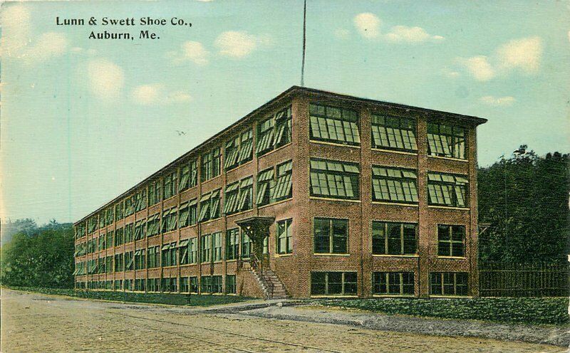 Auburn Maine Lunn & Swett Shoe Factory Industry C-1910 Postcard 21-13118