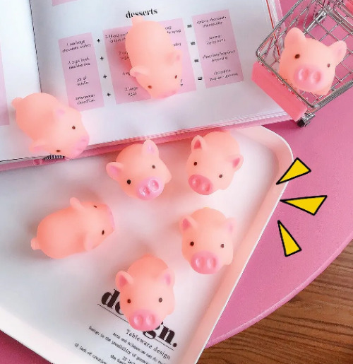 Miniature Cute Pig Anti-Stress Figurines 10 Pack