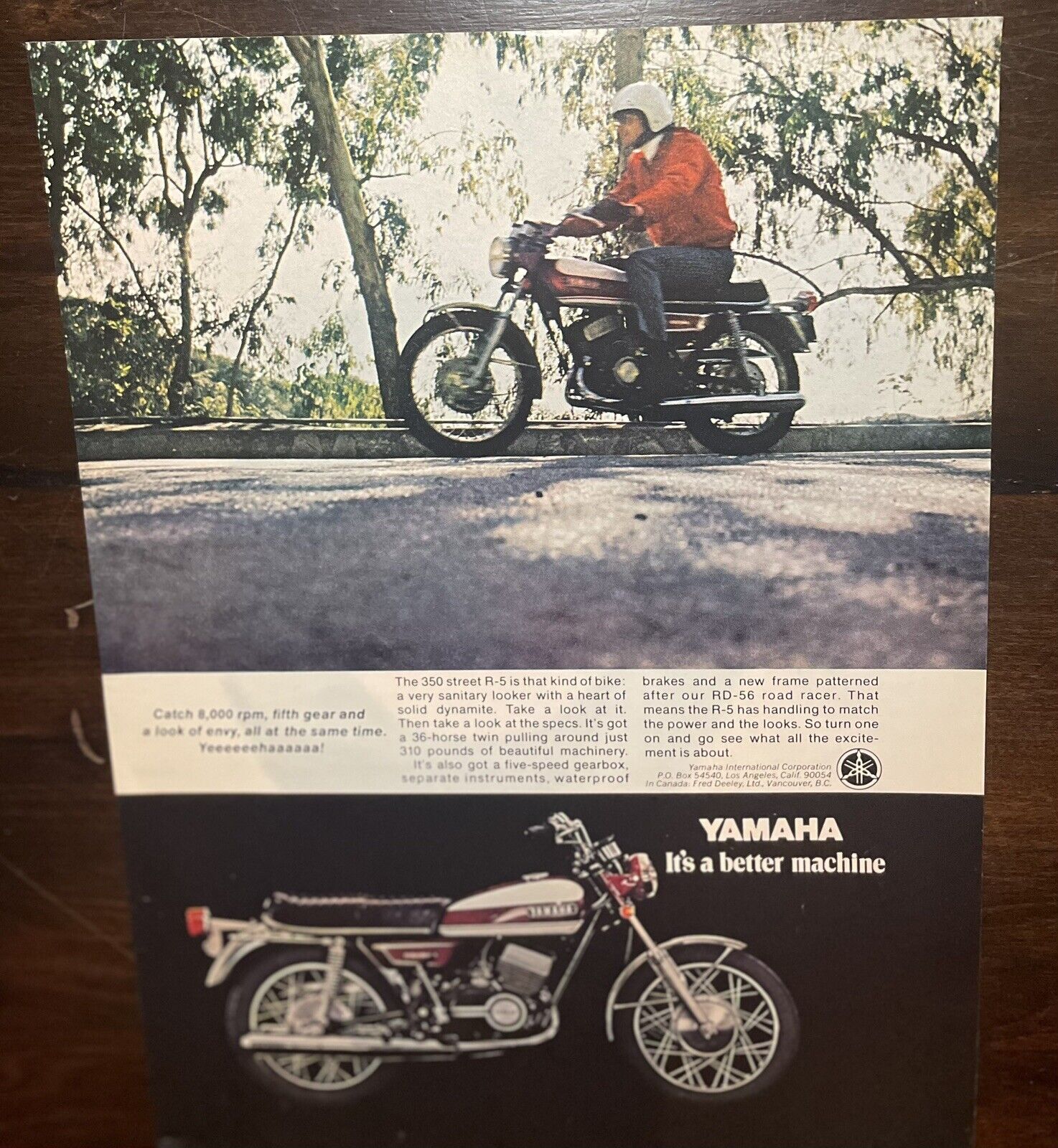 1970’s Yamaha R5 350 print ad