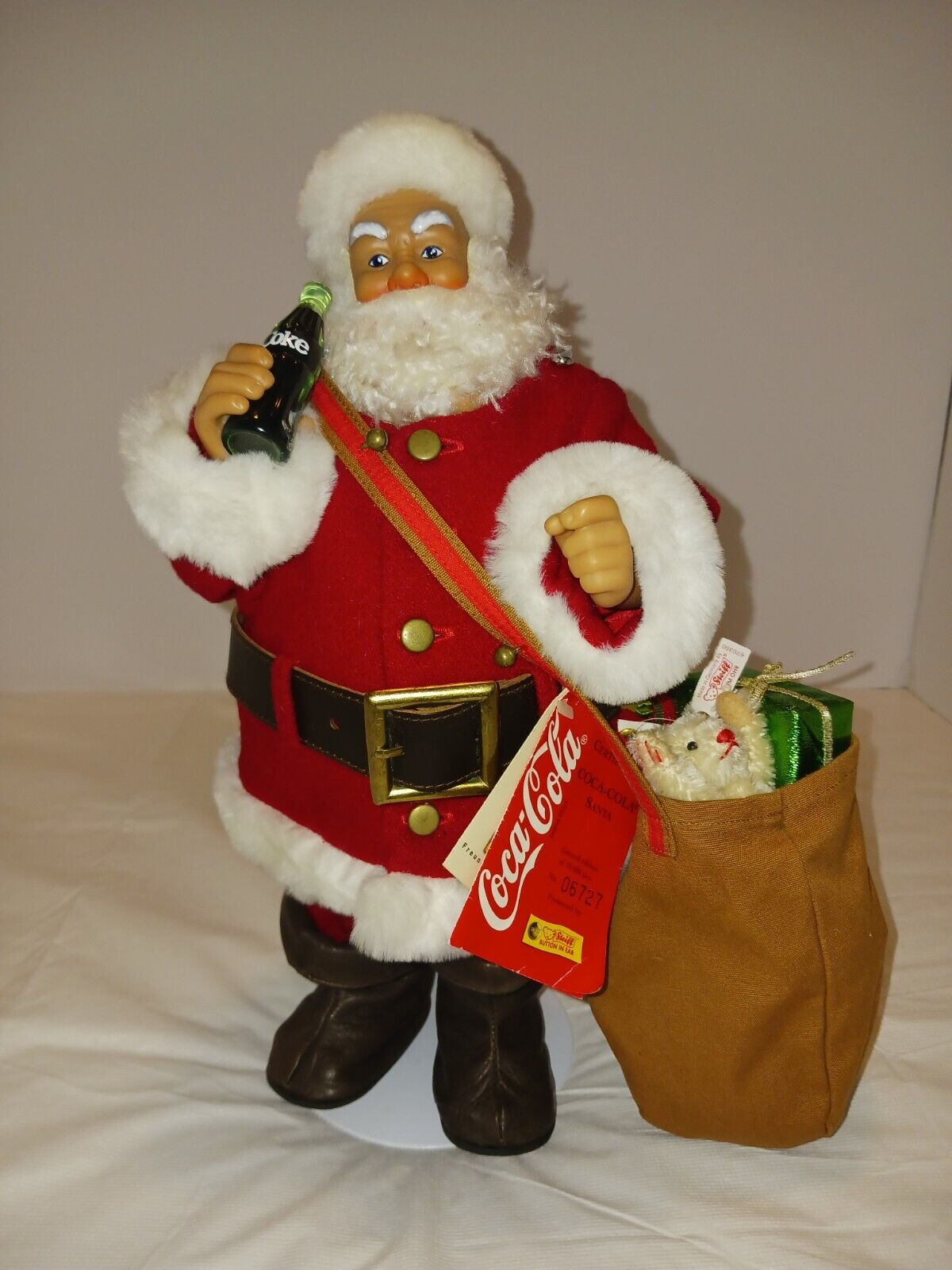 Steiff Coca-Cola Santa Figure 1999 Germany No. 6727  VINTAGE,EXCEL. W/all Tags