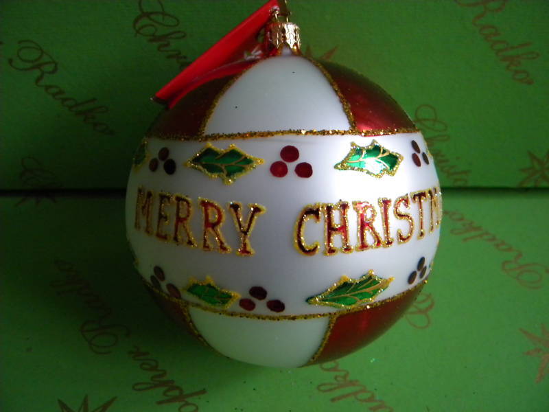 Christopher Radko Holly Jolly Christmas Glass Ornament