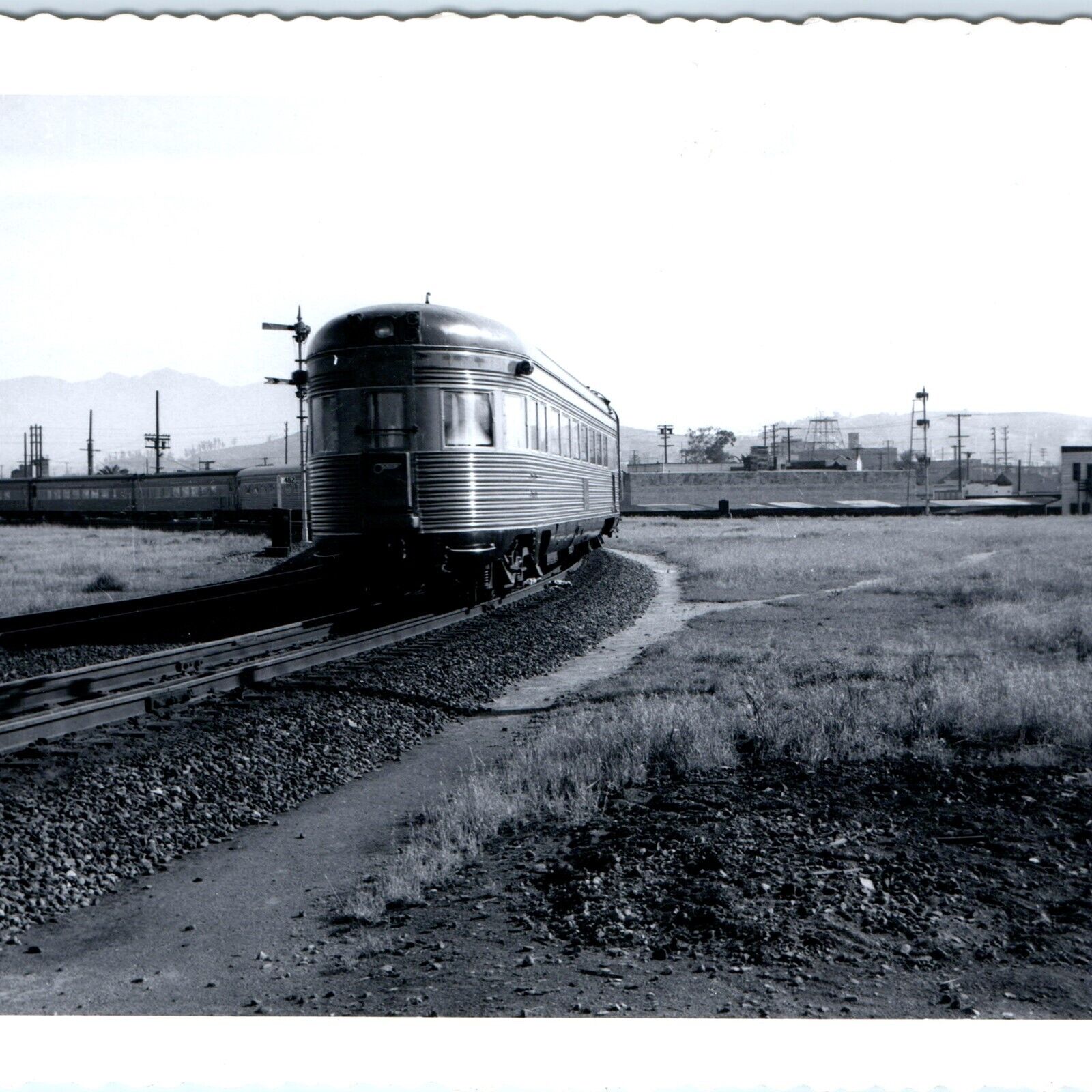 c1940s Los Angeles, CA Train Yard Coast Daylight Car So Pac Ry Real Photo A144