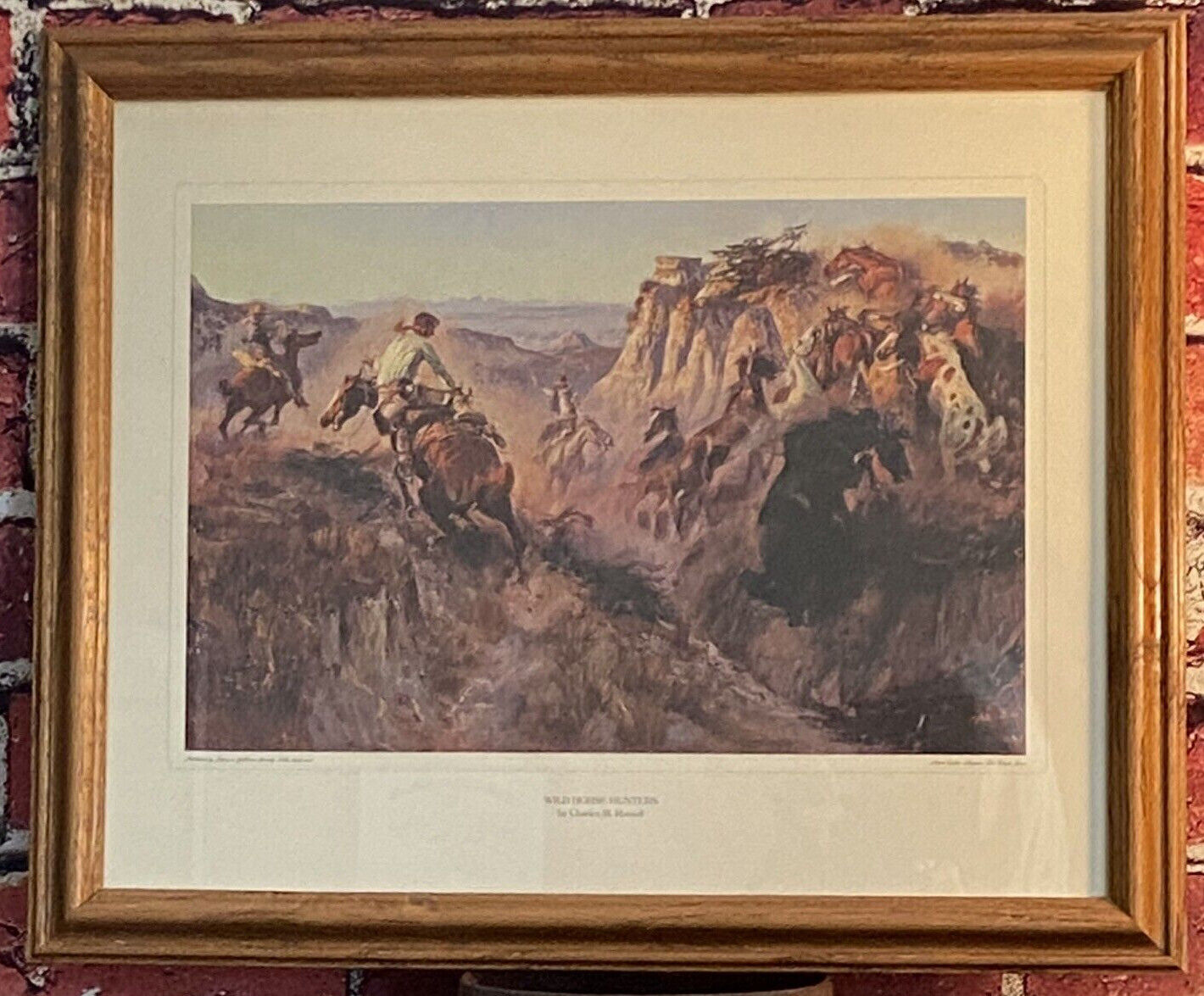 Wild Horse Hunters by Charles M. Russell Litho Petersen Galleries Beverly Hills