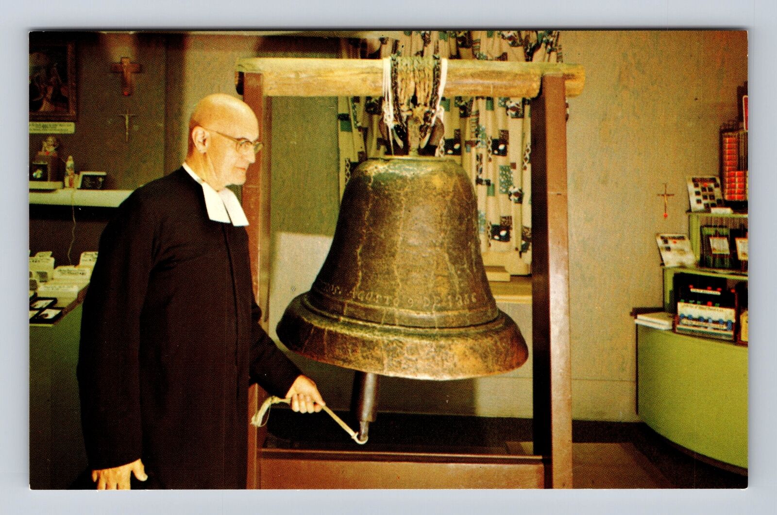 Santa Fe NM-New Mexico, Oldest Bell in U.S.A San Miguel Mission Vintage Postcard