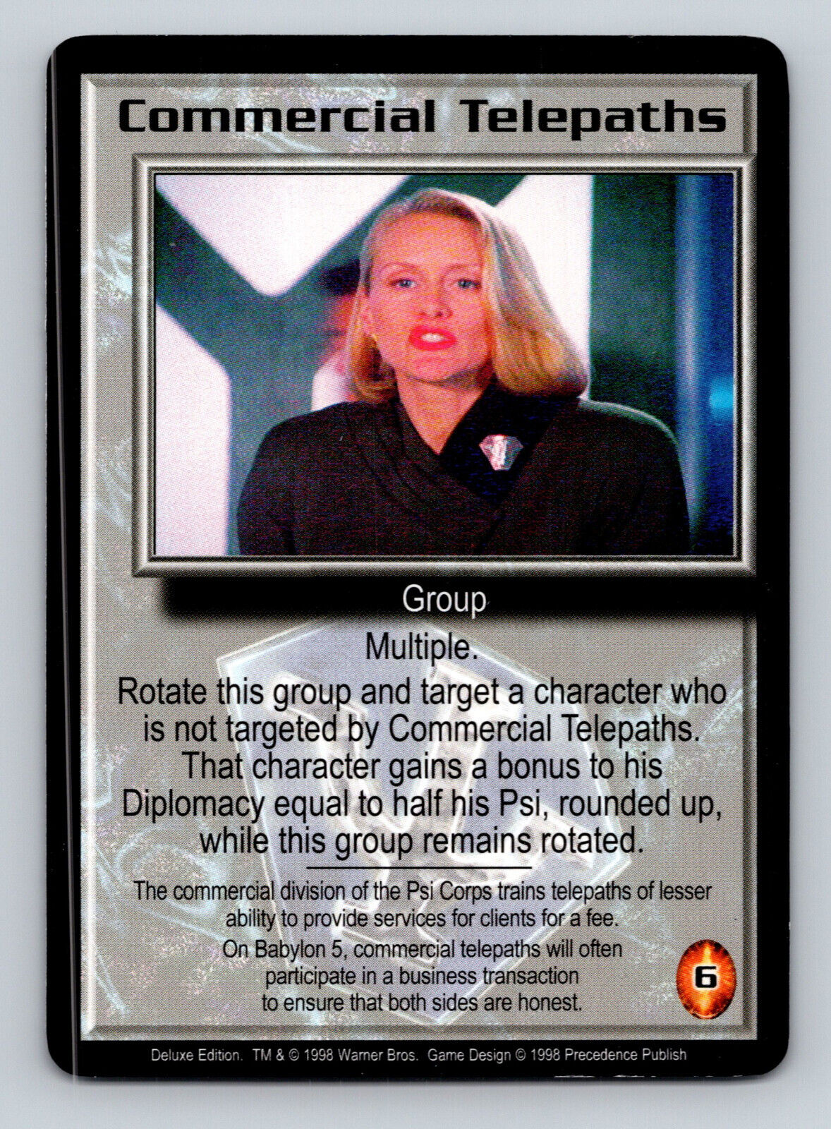 1998 Deluxe Edition Babylon 5 CCG Commercial Telepaths Group-Uncommon Card TCG