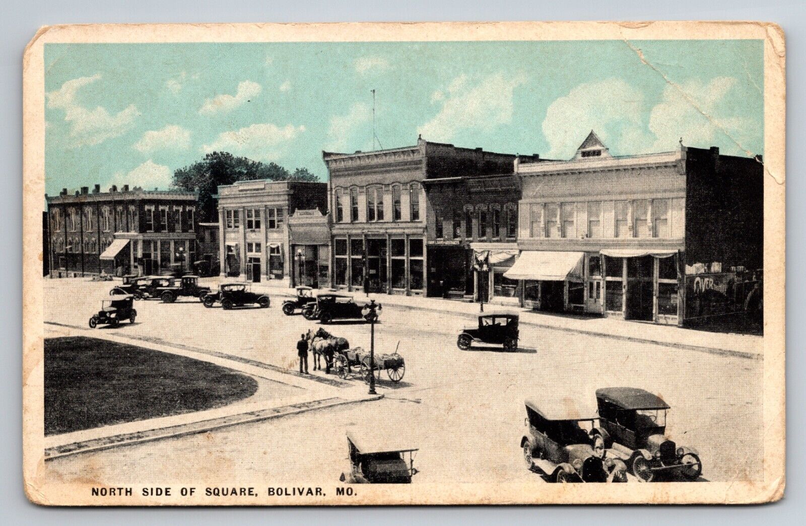 North Side Of Square Bolivar Missouri Vintage Unposted Postcard