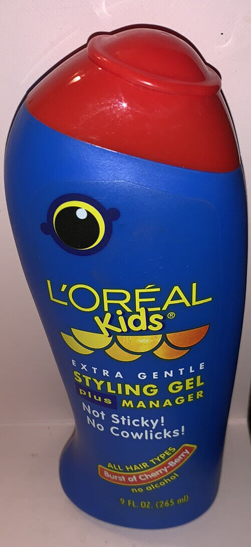Vintage L'oreal Kids Extra Gentle Styling Gel burst Of cherry berry 9 Oz RARE