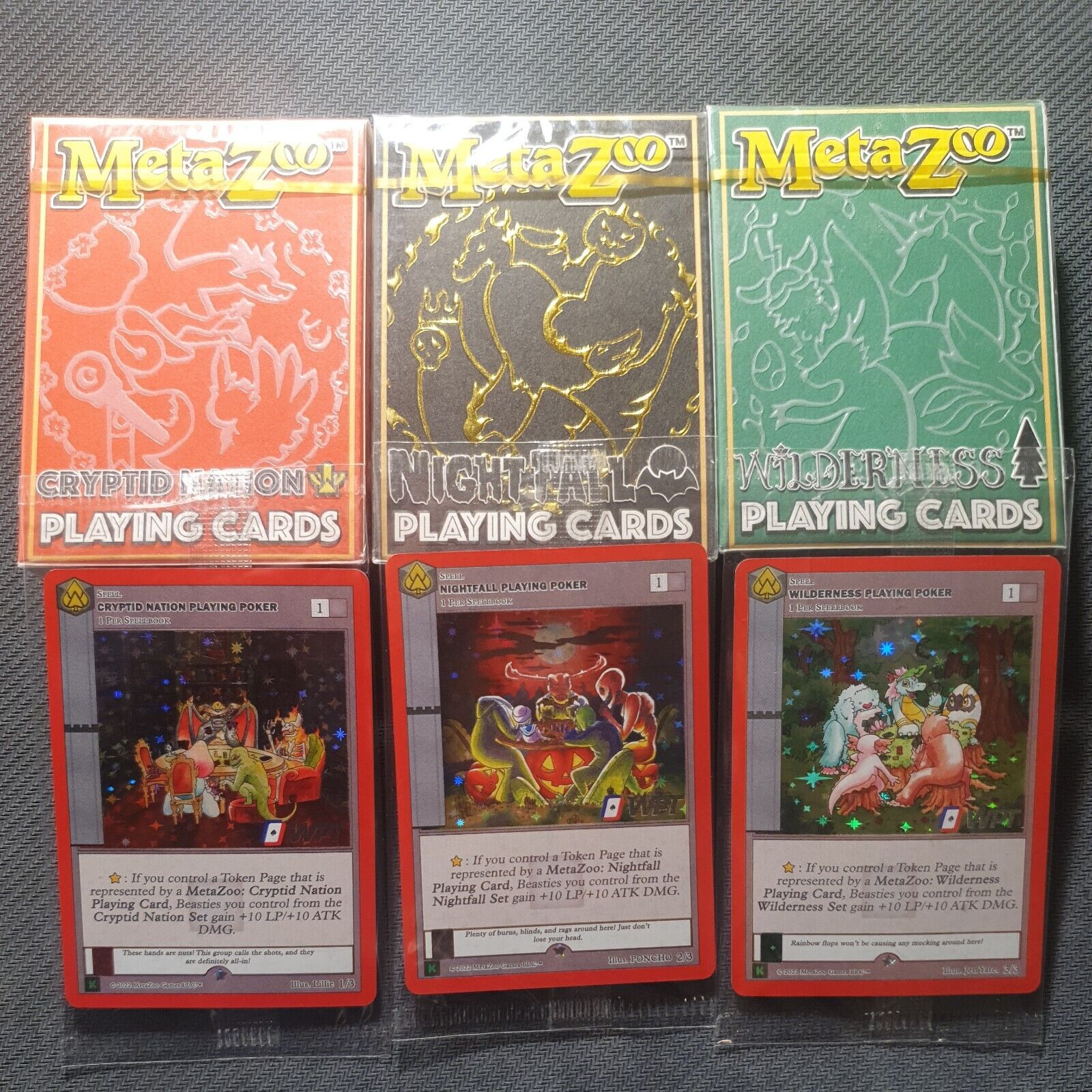 Metazoo Kickstarter USPCC WPT Playing Card Sealed Deck Rainbow Gilded + Promo
