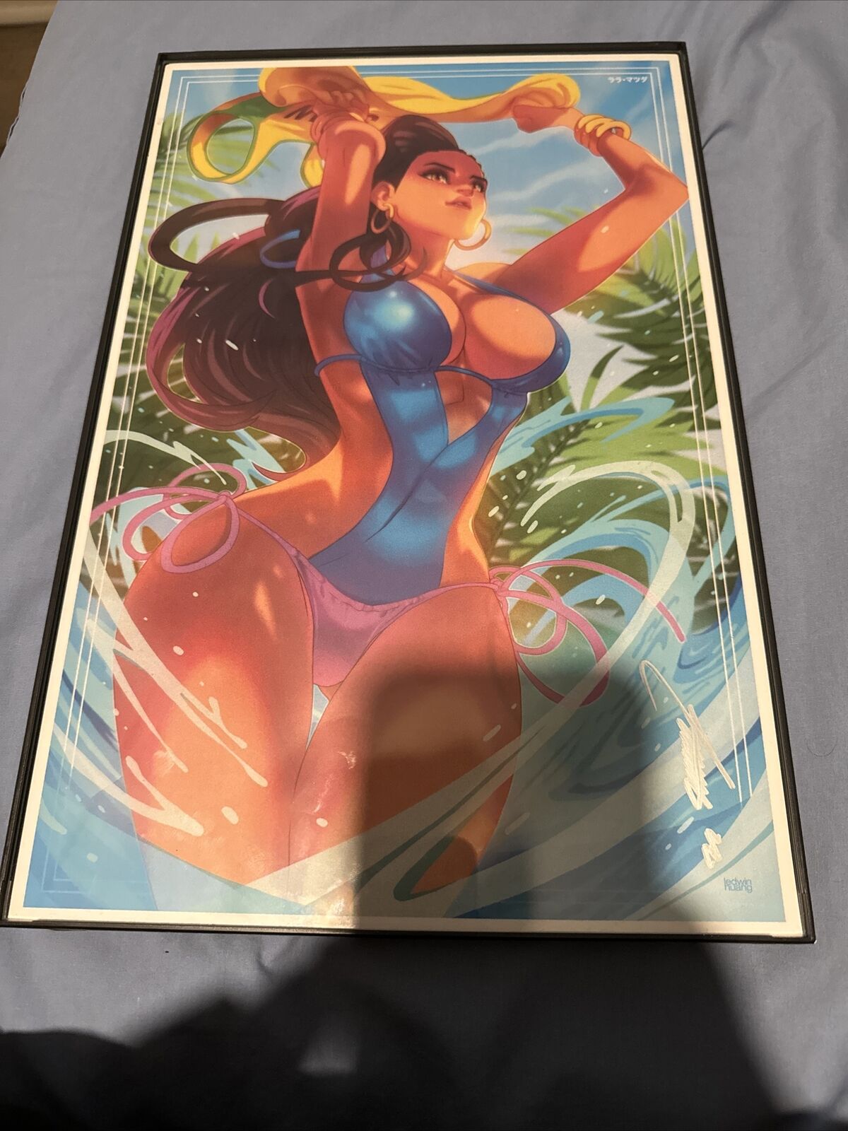 Rare Pop Culture Shock Laura Street Fighter Print  Signed