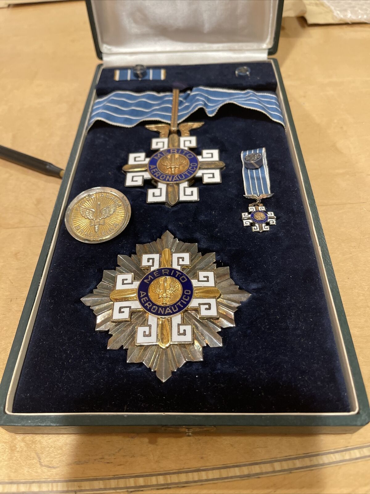 Brazil Republic Military Order Of Aeronautical Merit Grand Set (star,cross) Box