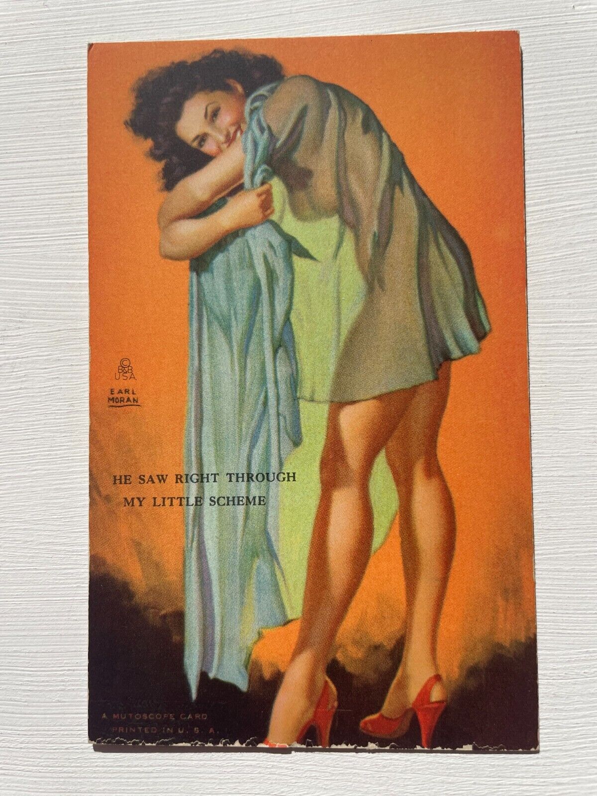 1940's Pinup Girl Picture Mutoscope Card-Earl Moran- Little Scheme