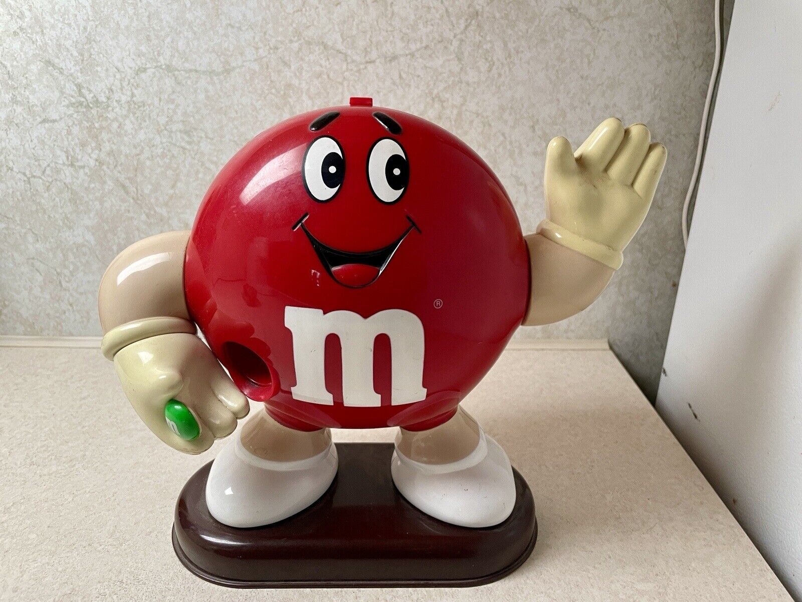 Vintage 1991 Red M&M Candy Dispenser Red M&M In Hand Collectable
