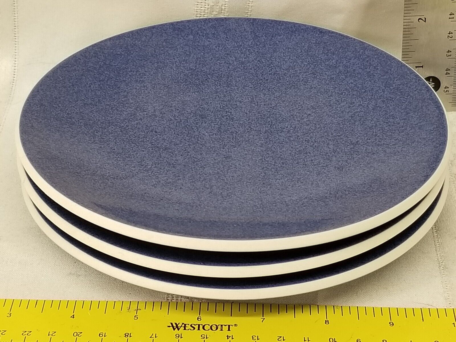 3 Sasaki Colorstone Sapphire Blue Salad Plates