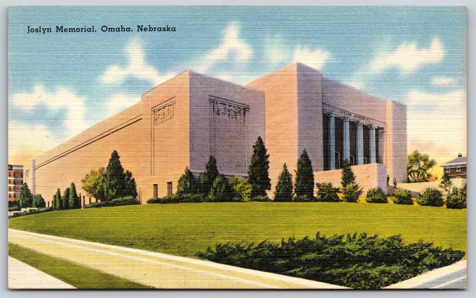 Postcard Joslyn Memorial, Omaha, Nebraska linen B132