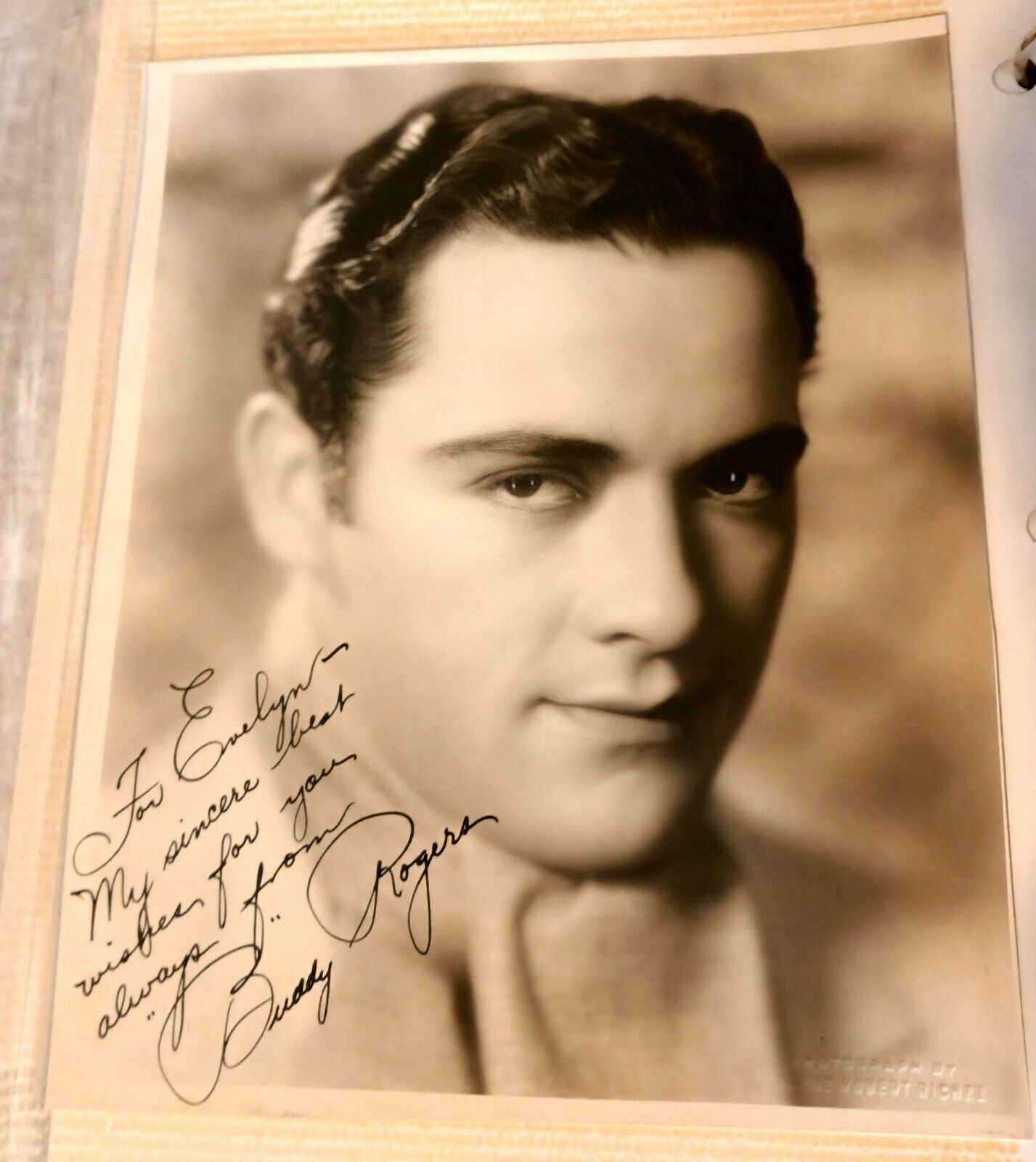 Buddy Rogers - INSCRIBED PHOTOGRAPH SIGNED MID 1930'S - RARE VERSION