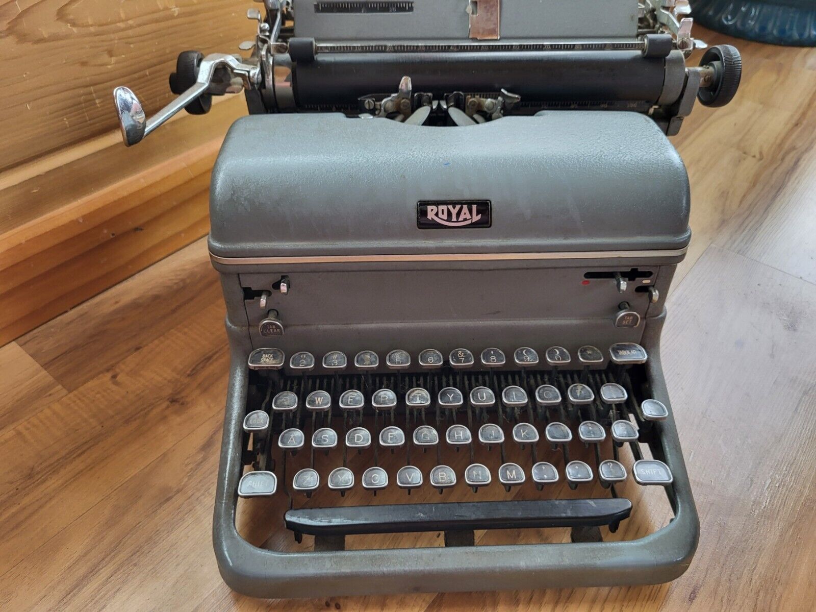 Vintage Antique Royal Gray Manual Typewriter