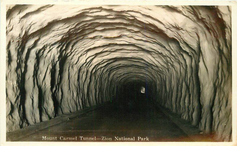 Utah Zion Tunnel Mount Carmel Union Pacific 1940s RPPC Photo Postcard 22-5301