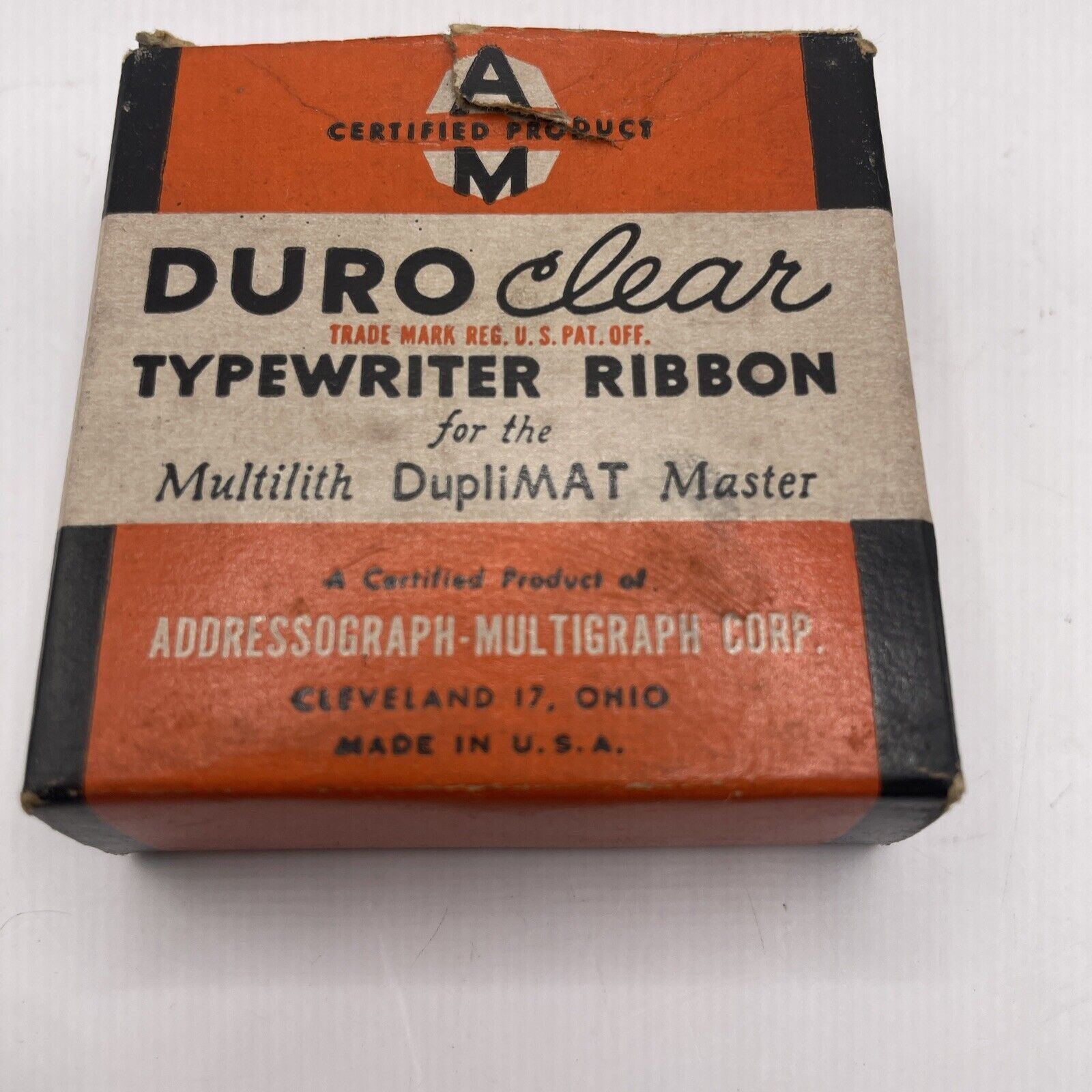DURO CLEAR TYPEWRITER RIBBON for Multilith Duplimat Master With Original Box VTG